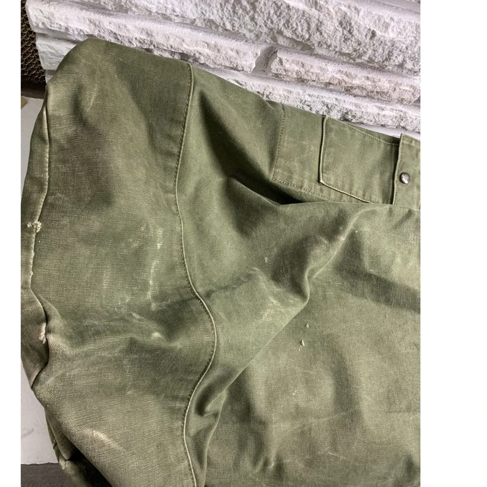 Vintage US Military Olive Drab Canvas Duffel Bag Sea Bag Top Load 36 Inch